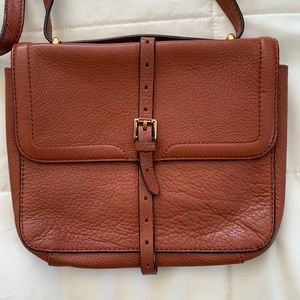 Isaac Mizrahi New York Brown Leather Crossbody Bag